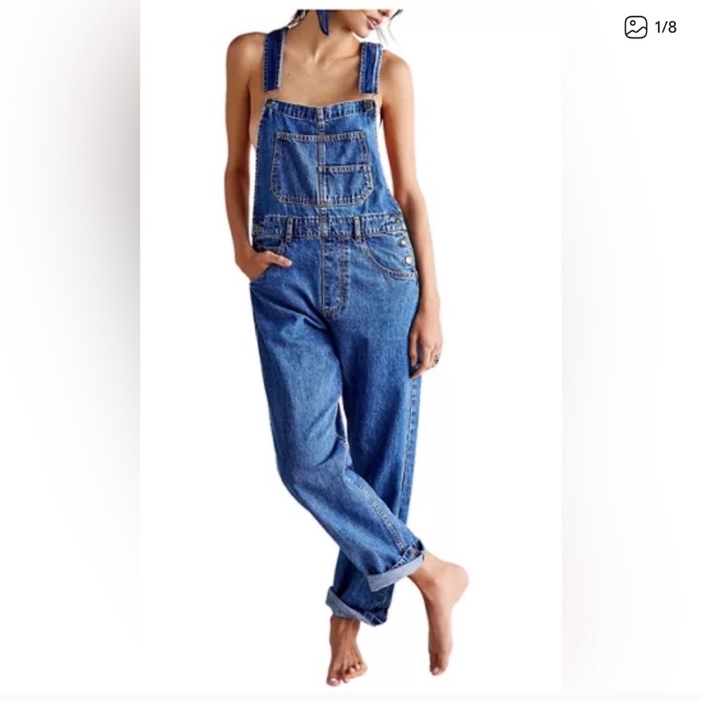 We The Free by Free People Ziggy Denim Overalls Blue Jean Women’s Size Small